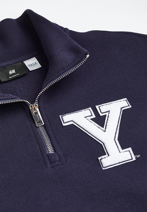 H&M - Relaxed fit zip-top sweatshirt - dark blue/yale