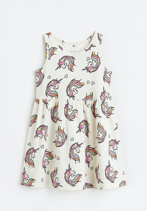 H&M - Patterned cotton dress - white