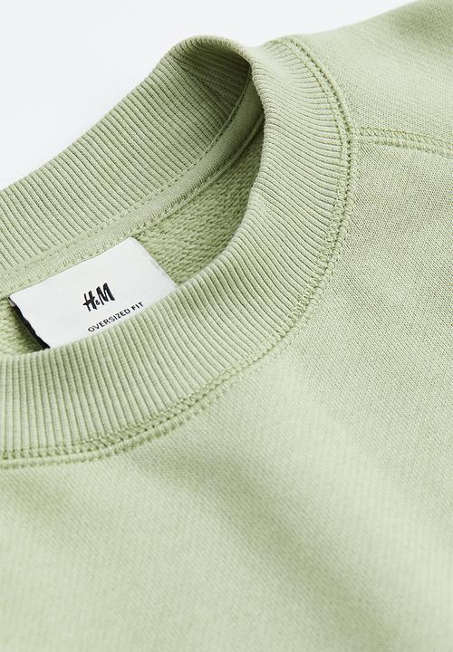 H&M - Oversized fit cotton sweatshirt - pistachio green 