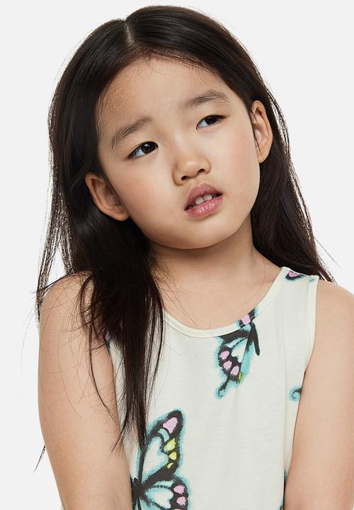 H&M - Patterned cotton dress - white 