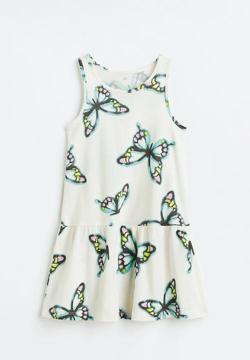 H&M - Patterned cotton dress - white 