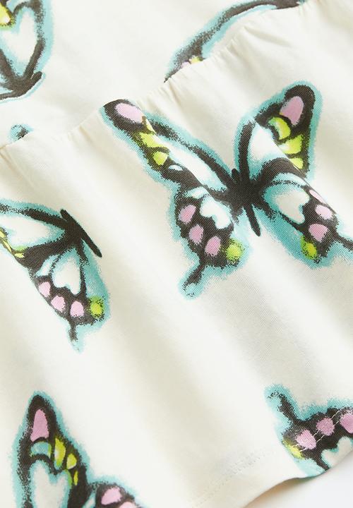H&M - Patterned cotton dress - white 