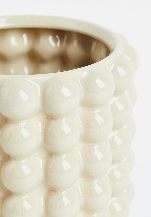 H&M - Large bubbled plant pot - white
