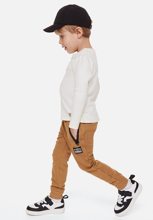 H&M - 2-Pack joggers - dark beige/dark blue 