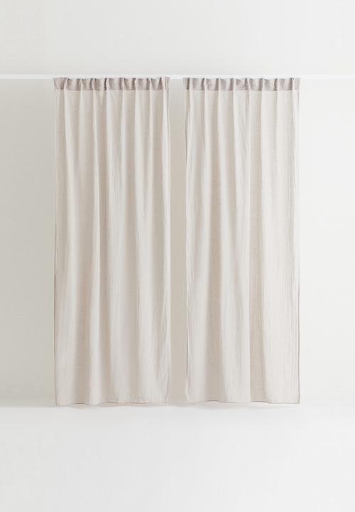 H&M - 2 Pack multiway linen-blend curtains - light greige