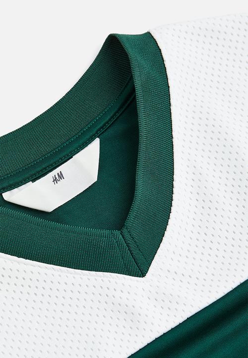 H&M - Oversized mesh T-shirt - dark green/93