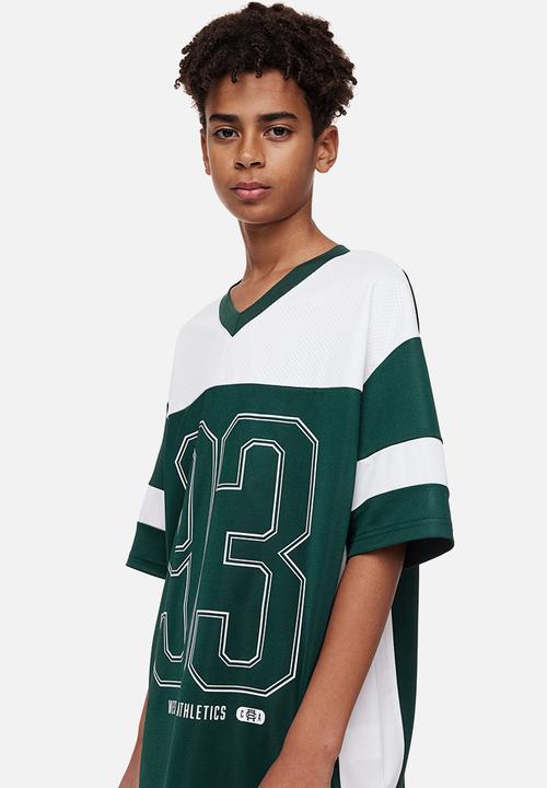 H&M - Oversized mesh T-shirt - dark green/93