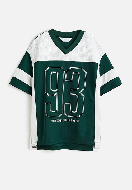 H&M - Oversized mesh T-shirt - dark green/93