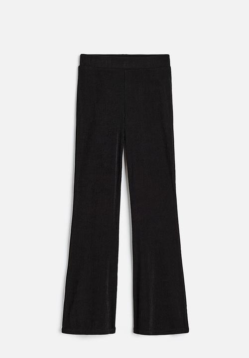 H&M - Flared ribbed leggings - black