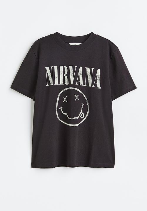 H&M - T-shirt with a motif - dark grey/nirvana 