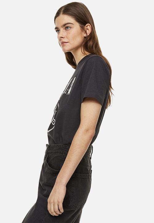 H&M - T-shirt with a motif - dark grey/nirvana 