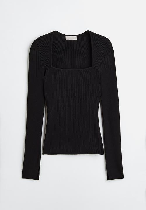 H&M - Square-necked top - black