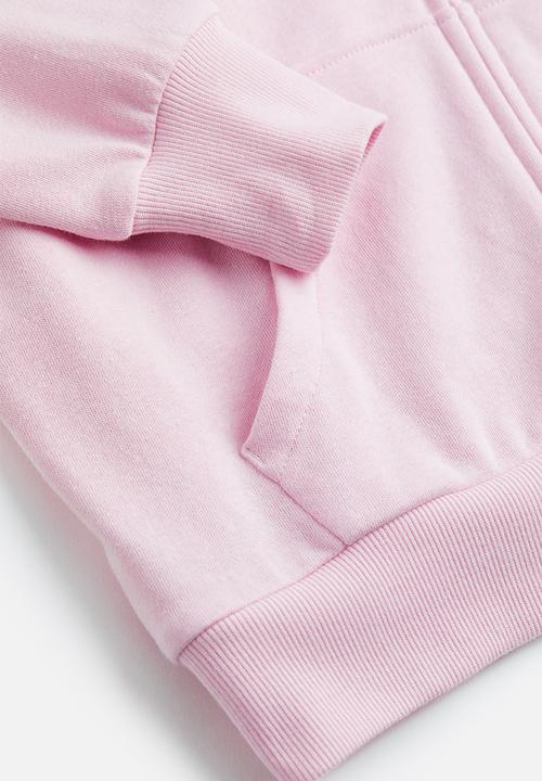 H&M - Oversized zip-through hoodie - light pink/creative spirit 