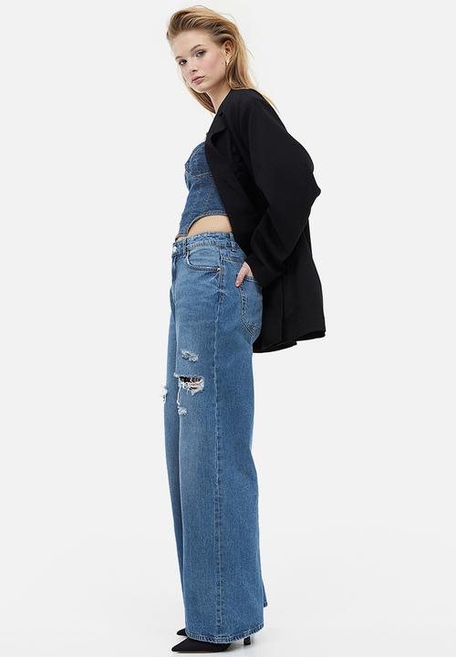H&M - Wide high jeans - denim blue 