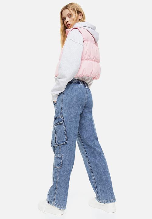 H&M - Straight low cargo jeans - light denim blue