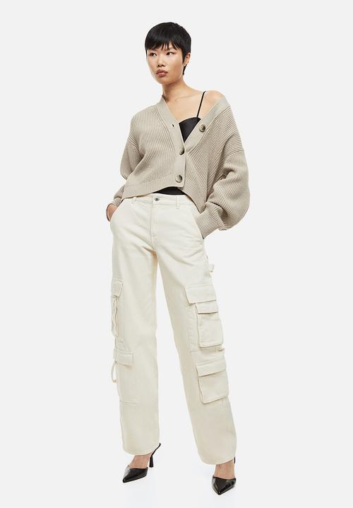 H&M - Rib-knit cardigan - light greige