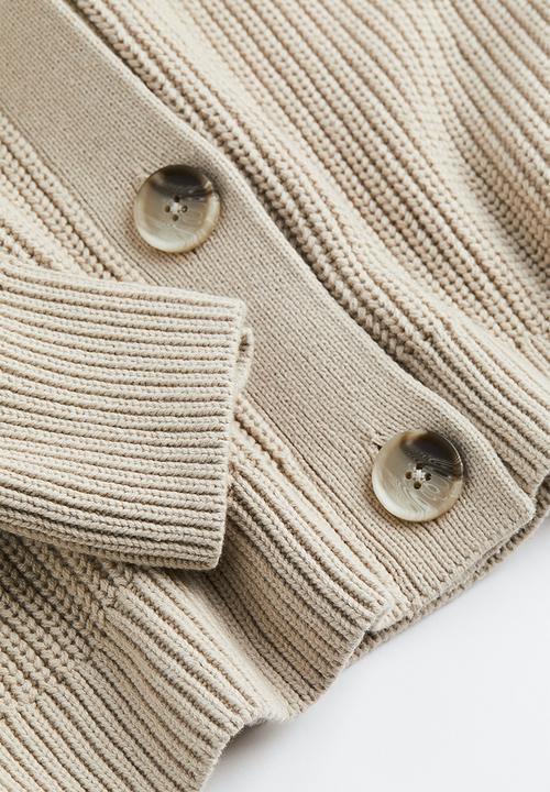 H&M - Rib-knit cardigan - light greige