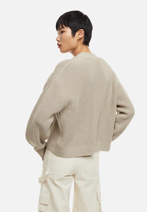 H&M - Rib-knit cardigan - light greige