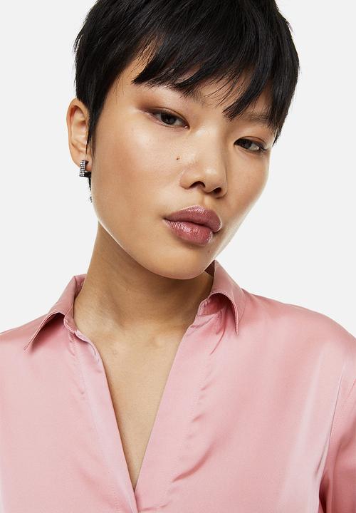 H&M - V-neck blouse - light pink 