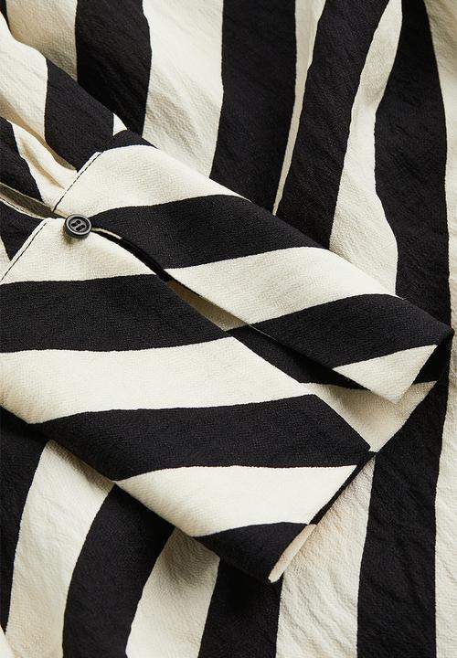 H&M - Wrap dress - black/striped