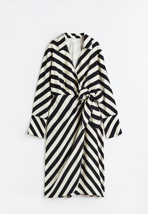 H&M - Wrap dress - black/striped