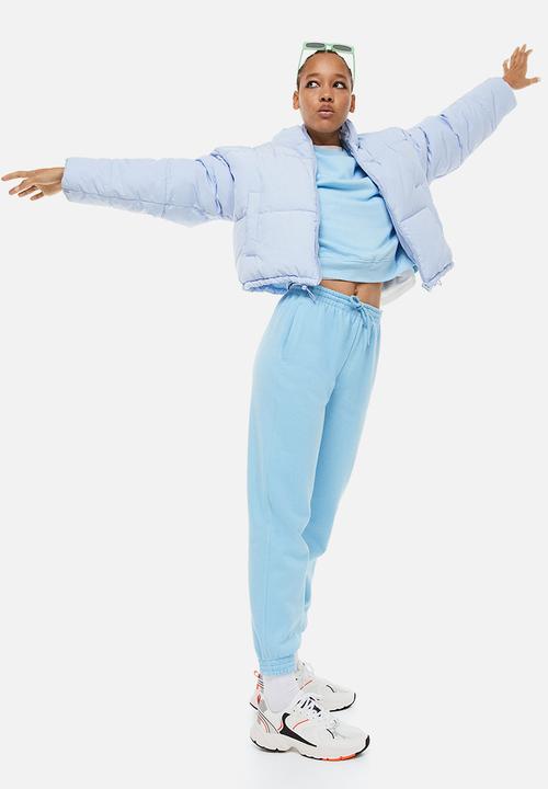 H&M - High-waisted joggers - light blue 