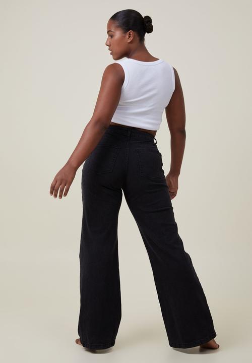 Cotton On - Curvy stretch wide jean - graphite black