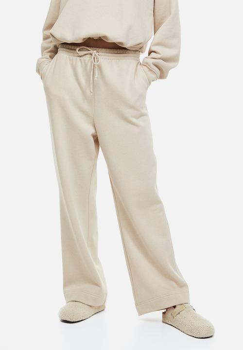 H&M - Wide joggers - light greige 
