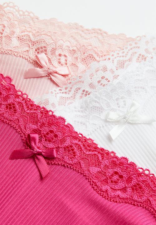 H&M - 3-pack brazilian briefs - pink & white