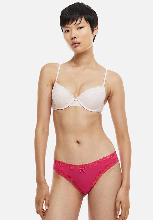 H&M - 3-pack brazilian briefs - pink & white