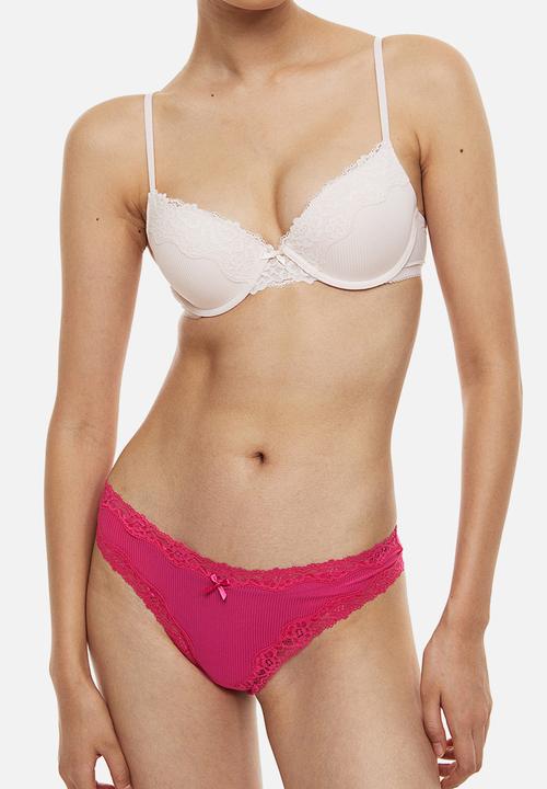 H&M - 3-pack brazilian briefs - pink & white