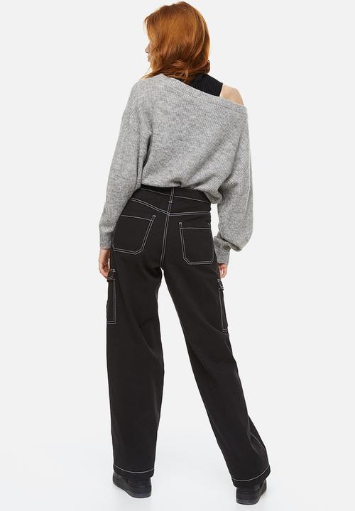 H&M - Twill cargo trousers - black