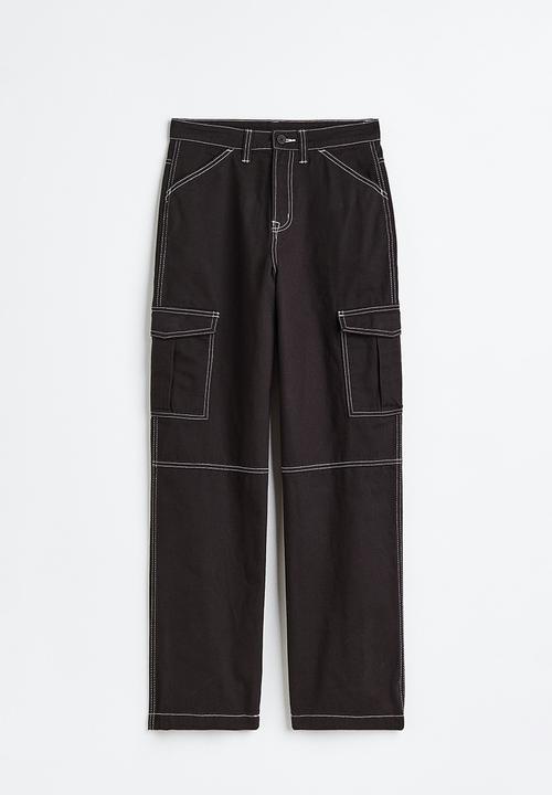 H&M - Twill cargo trousers - black