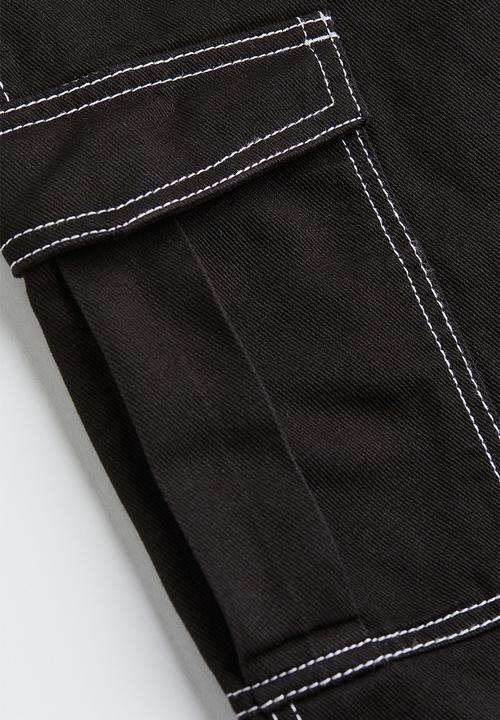 H&M - Twill cargo trousers - black