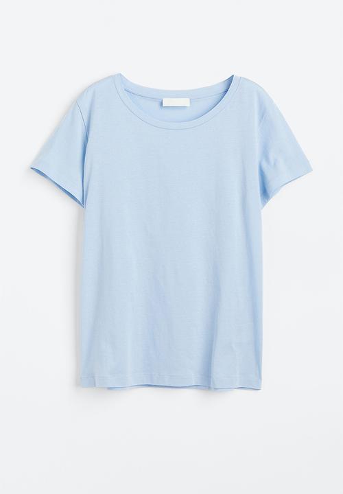 H&M - Cotton T-shirt - light blue 