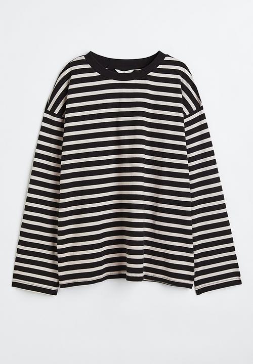 H&M - Oversized jersey top - black,multi