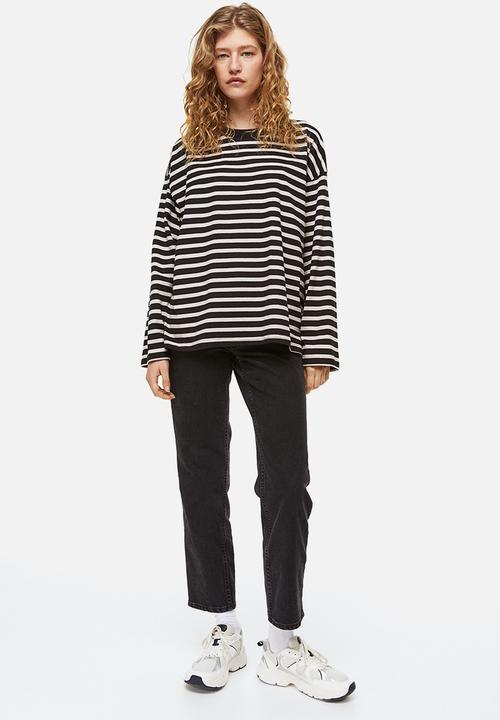 H&M - Oversized jersey top - black,multi