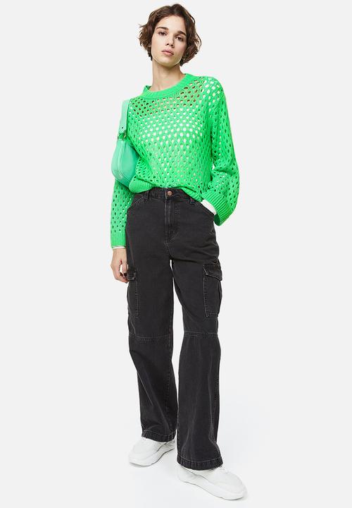 H&M - Hole-knit jumper - green