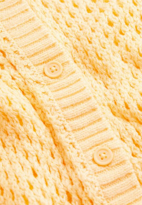 H&M - Hole-knit cardigan - yellow