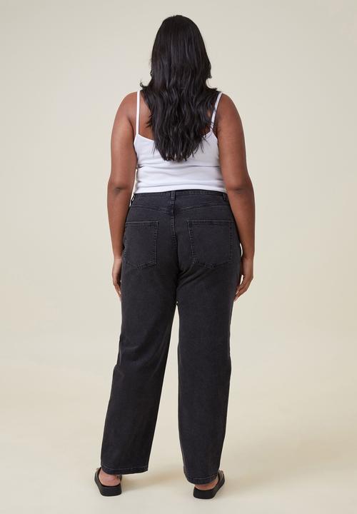 Cotton On - Plus curvy stretch wide jean - graphite black