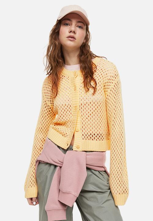 H&M - Hole-knit cardigan - yellow