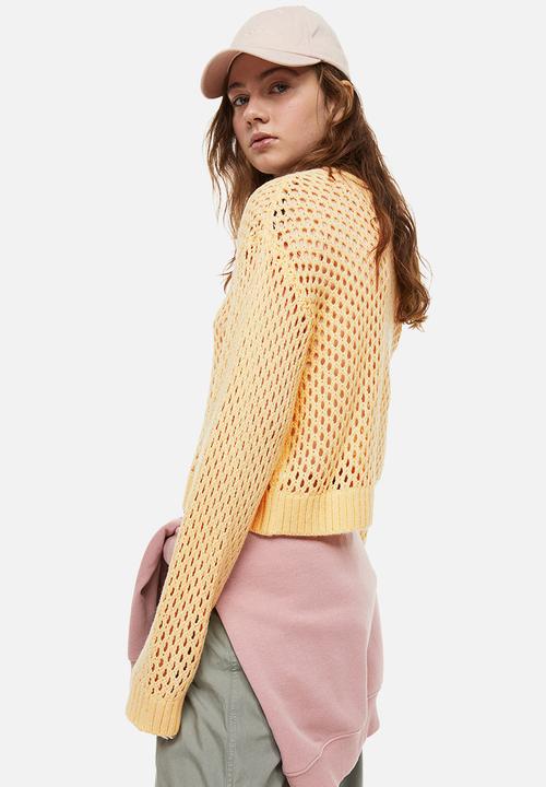 H&M - Hole-knit cardigan - yellow