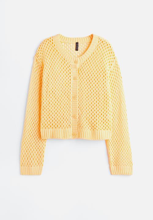 H&M - Hole-knit cardigan - yellow