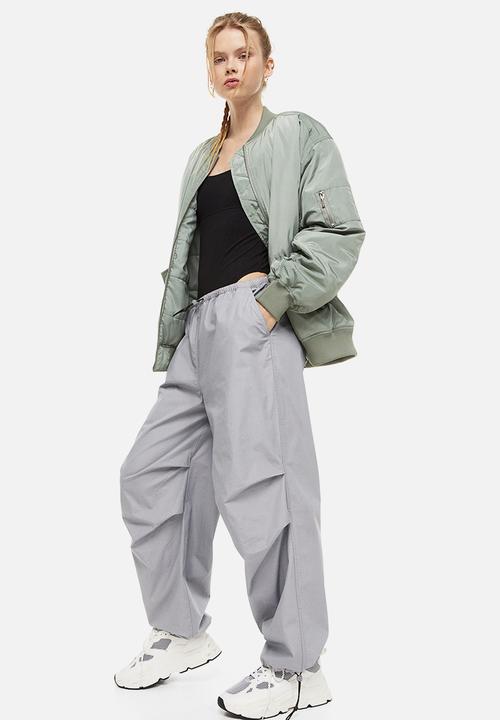 H&M - Parachute trousers - light grey 