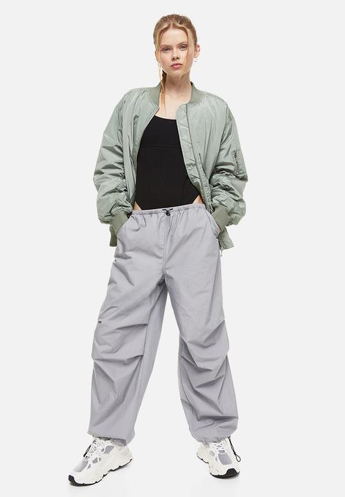 H&M - Parachute trousers - light grey 