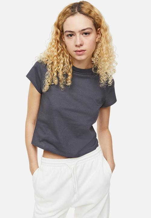 H&M - Cotton jersey t-shirt - dark grey 