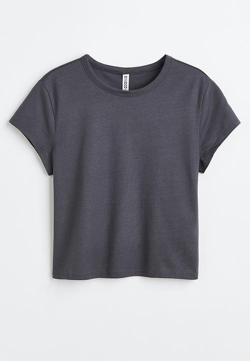 H&M - Cotton jersey t-shirt - dark grey 
