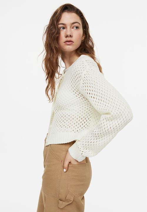 H&M - Hole-knit cardigan - cream