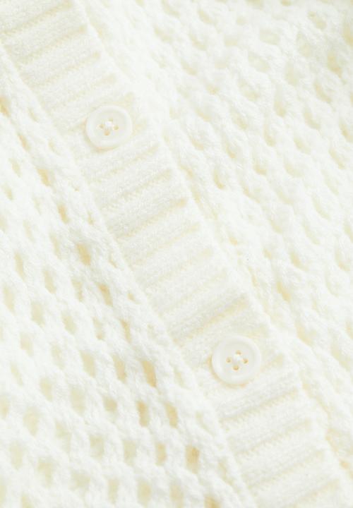 H&M - Hole-knit cardigan - cream