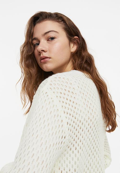 H&M - Hole-knit cardigan - cream